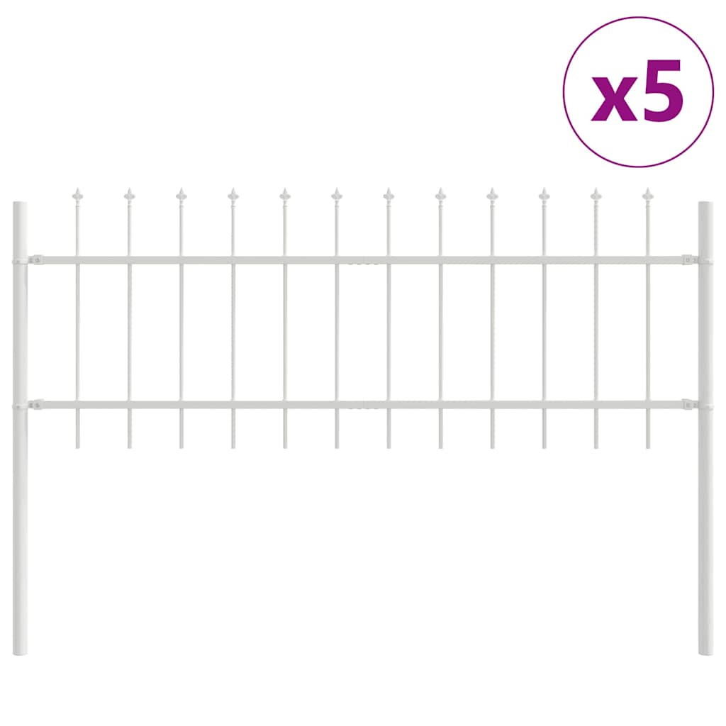 Vidaxl tuinhek 5 pcs wit 8,5 x 0,6 m poedercoating staal