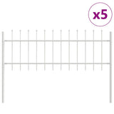 Vidaxl tuinhek 5 pcs wit 8,5 x 0,6 m poedercoating staal
