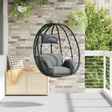 Vidaxl hangende ei-stoel poly rattan 91 x 54,5 x 107 cm antraciet