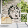 Vidaxl hangende ei-stoel poly rattan 91 x 54,5 x 107 cm taupe