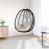 Vidaxl hangende ei-stoel poly rattan 91 x 54,5 x 107 cm taupe