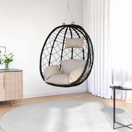 Vidaxl hangende ei-stoel poly rattan 91,5 x 54,5 x 107 cm taupe