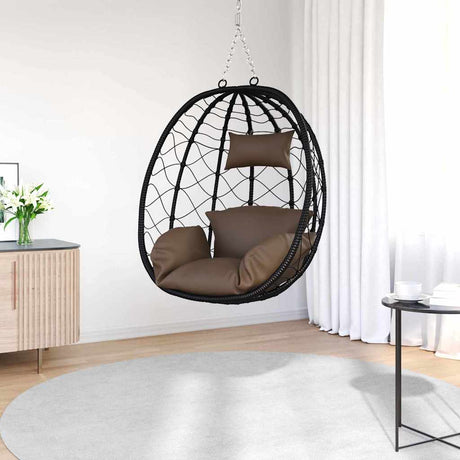 Vidaxl hangende ei-stoel poly rattan 91 x 54,5 x 107 cm koffiebruin