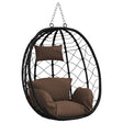 Vidaxl hangende ei-stoel poly rattan 91 x 54,5 x 107 cm koffiebruin