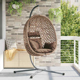Vidaxl hangende ei-stoel poly rattan 104 x 100 x 191 cm koffiebruin