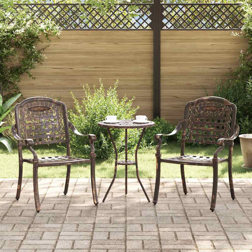 Vidaxl tuinstoel 2 st brons aluminium