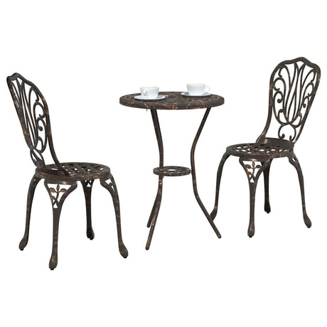 Vidaxl tuin bistro set 3 st brons aluminium