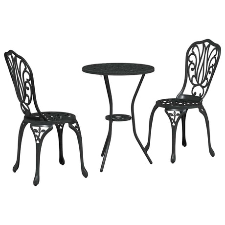 Vidaxl tuin bistro set 3 st zwart aluminium