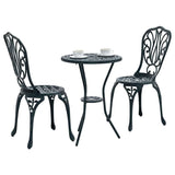 Vidaxl tuin bistro set 3 st groen aluminium