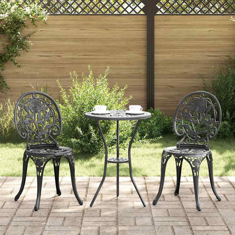 Vidaxl tuin bistro set 3 st zwart aluminium