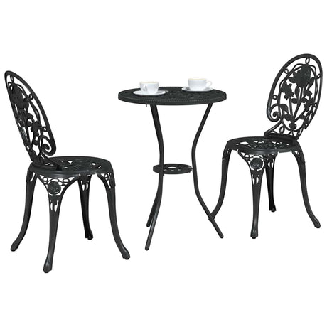 Vidaxl tuin bistro set 3 st zwart aluminium