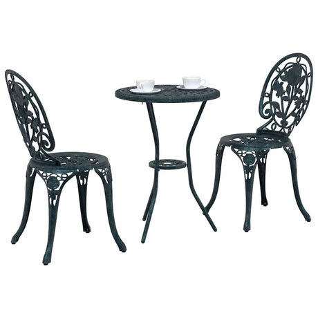 Vidaxl tuin bistro set 3 st groen aluminium