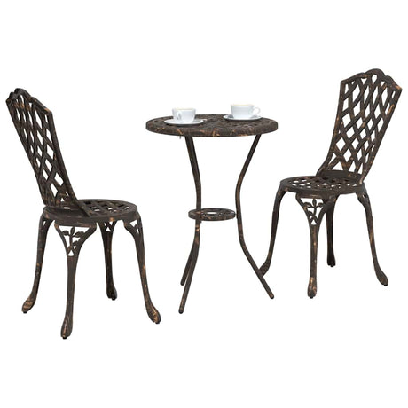 Vidaxl tuin bistro set 3 st brons aluminium