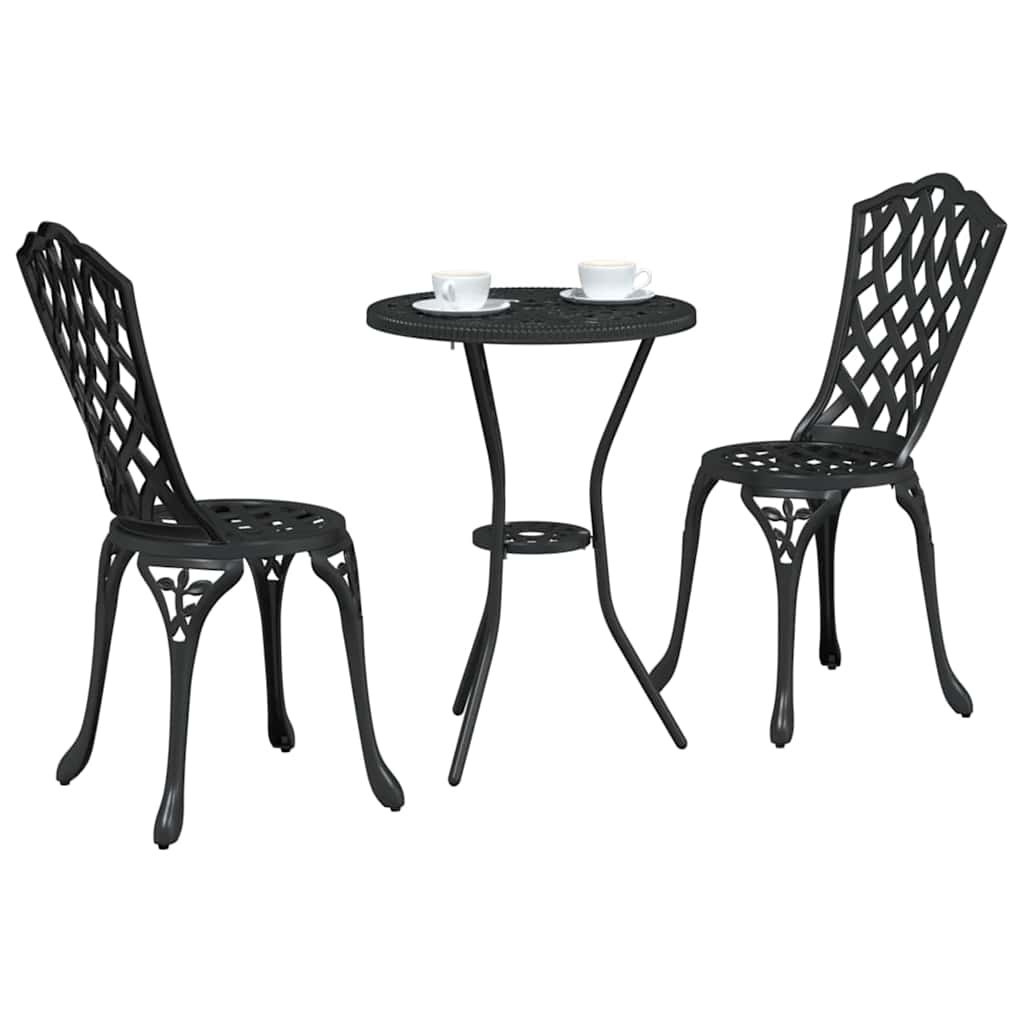 Vidaxl tuin bistro set 3 st zwart aluminium