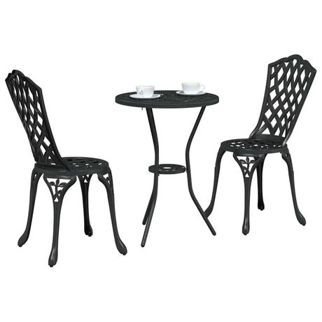 Vidaxl tuin bistro set 3 st zwart aluminium