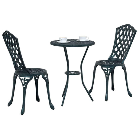 Vidaxl tuin bistro set 3 st groen aluminium
