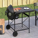Vidaxl buiten grill met wiel zwart 91 x 71 x 107 cm metaal