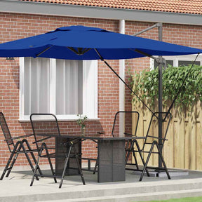 Vidaxl roma parasol blauw 286 x 284 x 265 cm aluminium en polyester
