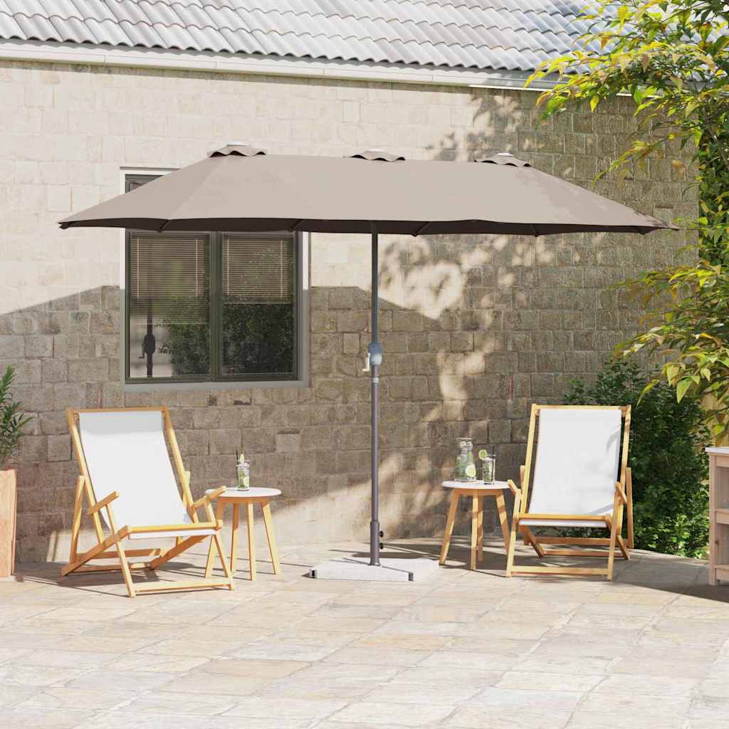 Vidaxl tuinparasol taupe 370 x 197 x 239 cm polyester en aluminium