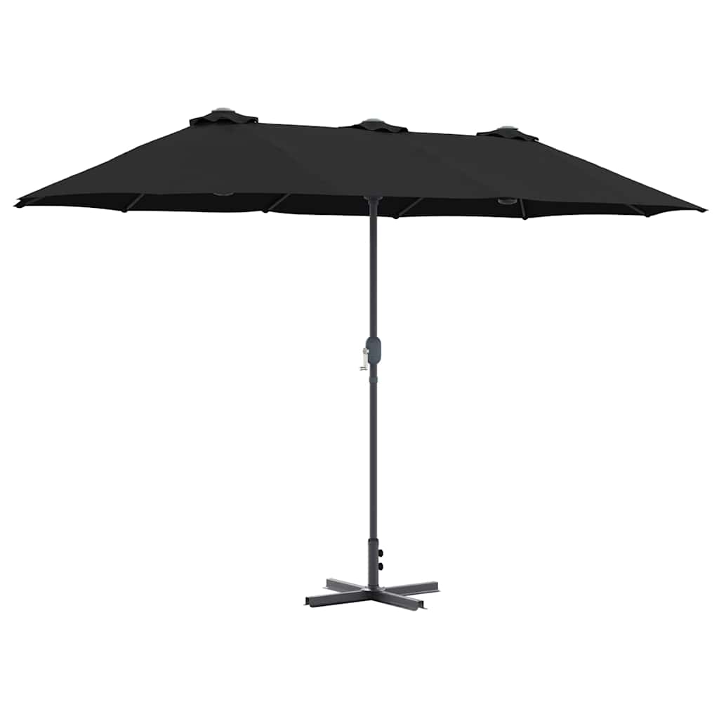 Vidaxl tuinparasol zwart 370 x 197 x 239 cm polyester en aluminium