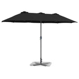 Vidaxl tuinparasol zwart 370 x 197 x 239 cm polyester en aluminium