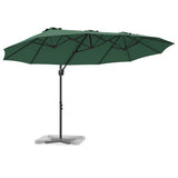 Vidaxl parasol groen 372 x 198 x 243 cm polyester en aluminium