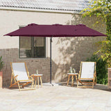 Vidaxl parasol bordeaux rood 372 x 198 x 243 cm polyester en aluminium