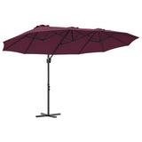 Vidaxl parasol bordeaux rood 372 x 198 x 243 cm polyester en aluminium