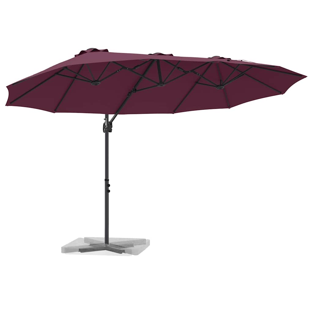 Vidaxl parasol bordeaux rood 372 x 198 x 243 cm polyester en aluminium