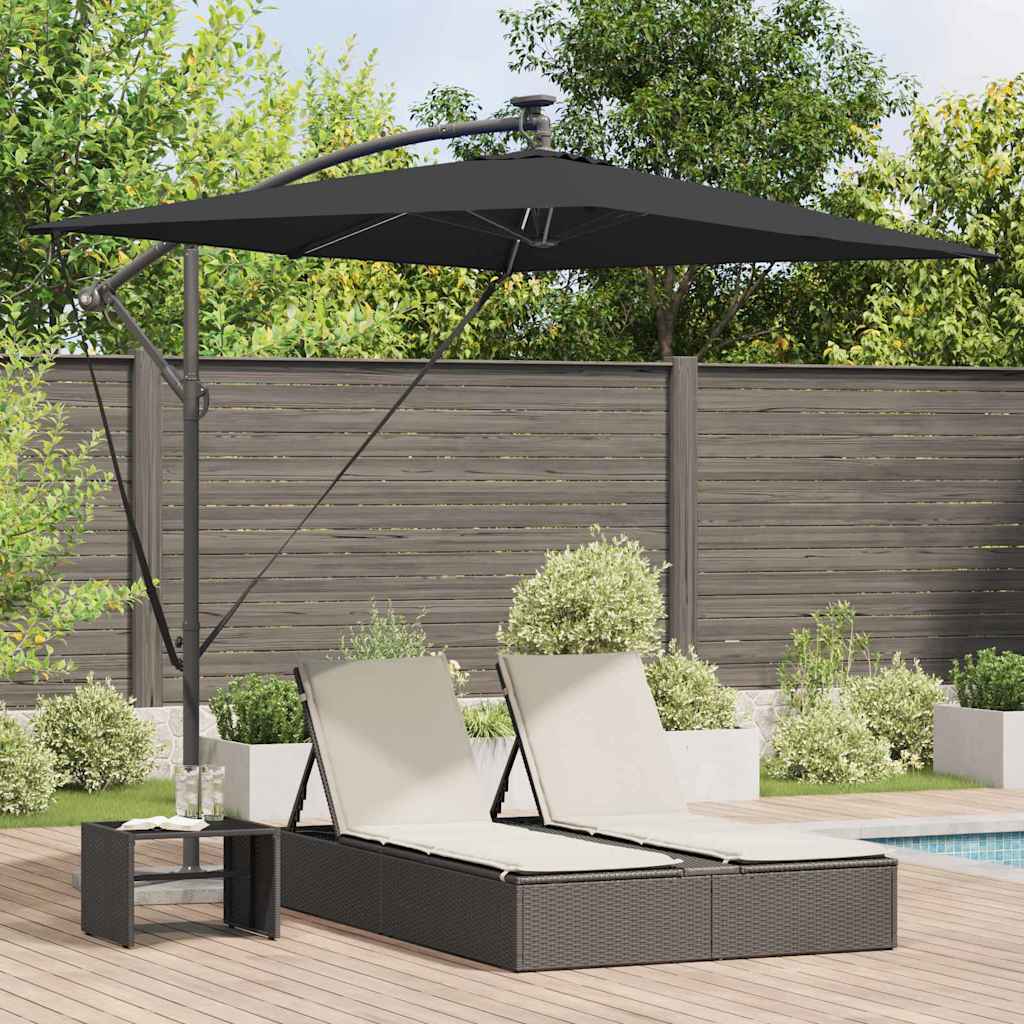 Vidaxl parasol zwart 294 x 200 x 270 cm polyester en aluminium