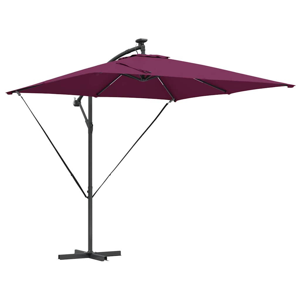 Vidaxl cantilever banana parasol bordeauxrood 249 x 249 x 250 cm