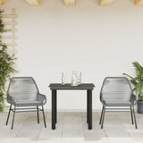 Vidaxl 3-delige tuinset met kussens poly rattan glas grijs