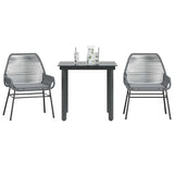 Vidaxl 3-delige tuinset met kussens poly rattan glas grijs