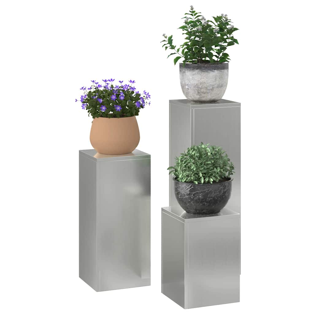 Vidaxl plantenstandaard 3 st zilver 24 x 24 x 75 cm