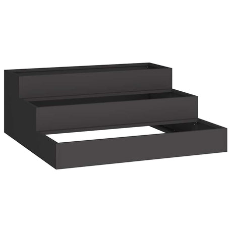 Vidaxl tuin bloempot zwart 90 x 90 x 35 cm koudgewalst staal