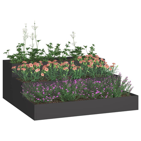 Vidaxl plantenbak zwart 90 x 90 x 35 cm koudgewalst staal