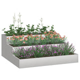 Vidaxl tuin bloempot zilver 90 x 90 x 35 cm roestvrij staal