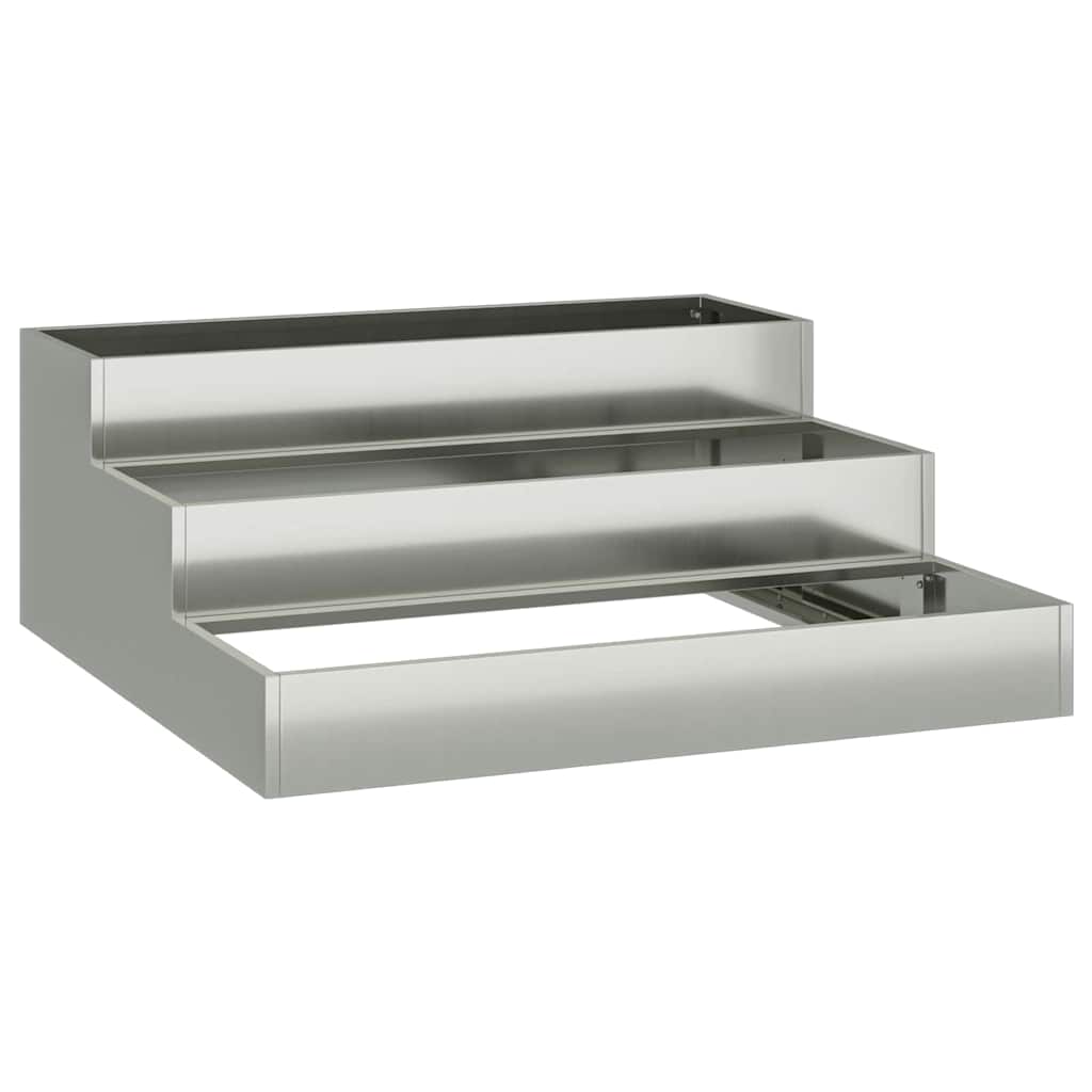 Vidaxl tuin bloempot zilver 90 x 90 x 35 cm gegalvaniseerd staal