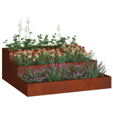 Vidaxl tuin bloempot roestig 90 x 90 x 35 cm cortenstaal