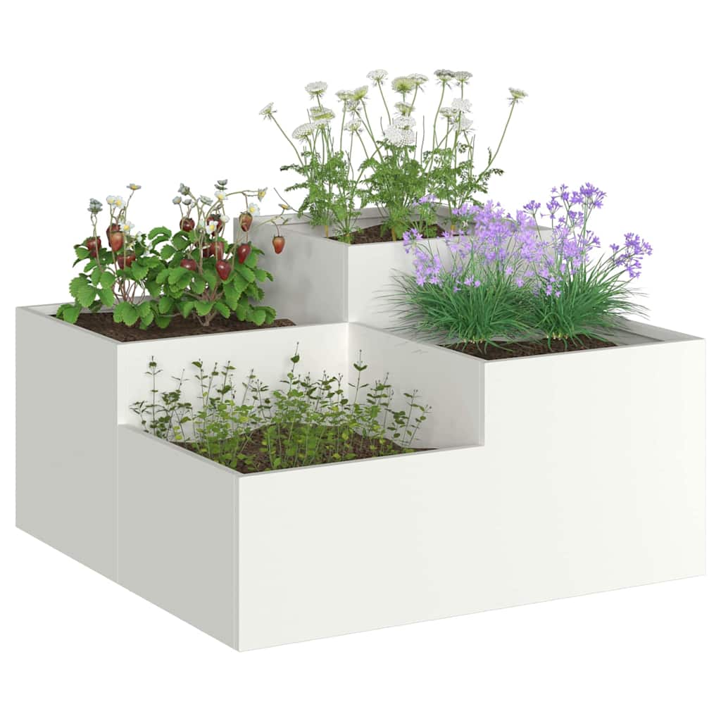 Vidaxl tuin bloempot wit 100 x 100 x 48 cm staal