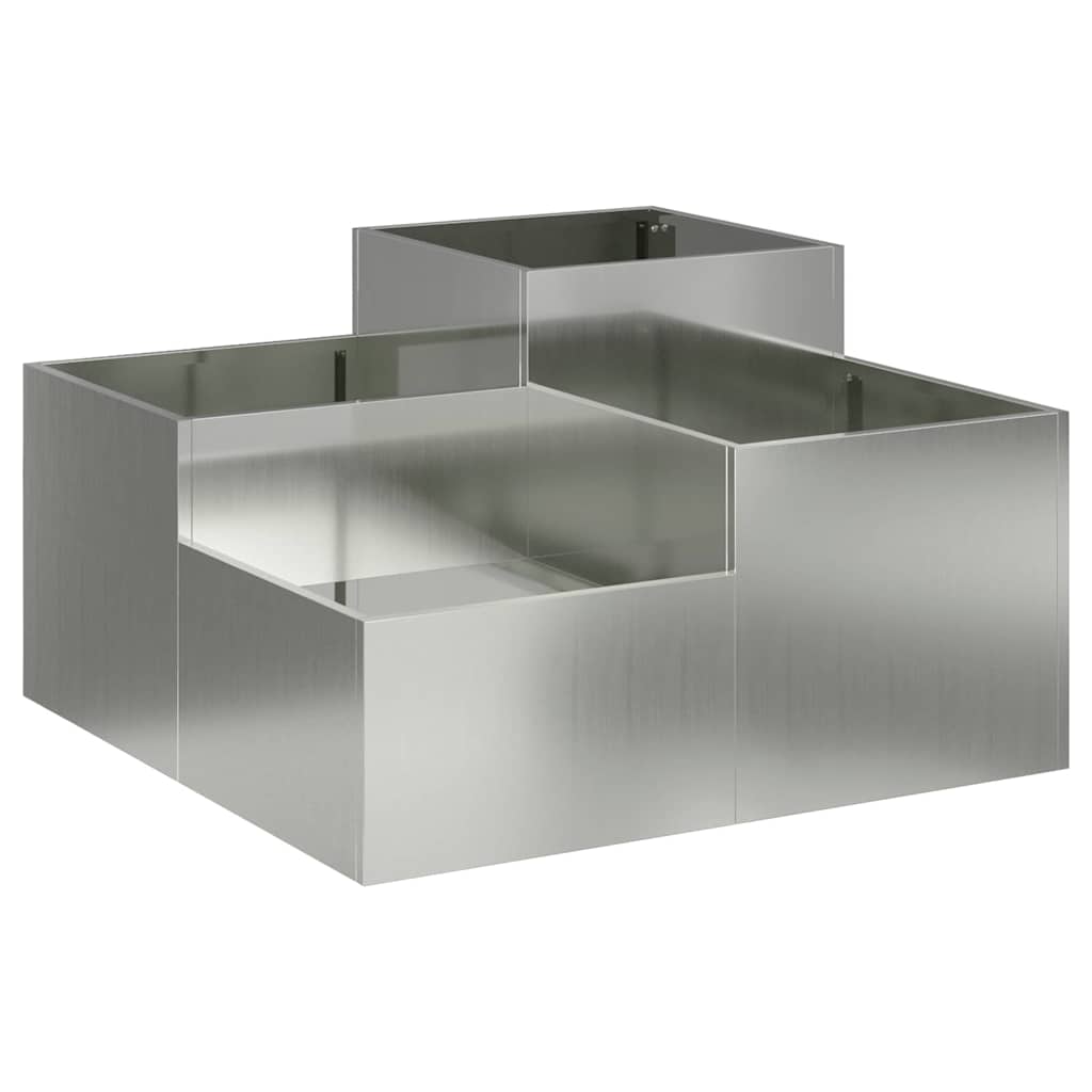 Vidaxl tuin bloempot zilver 100 x 100 x 48 cm gegalvaniseerd staal