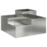 Vidaxl tuin bloempot zilver 100 x 100 x 48 cm gegalvaniseerd staal