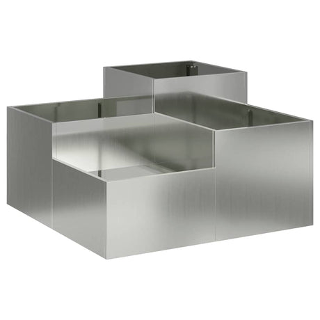 Vidaxl tuin bloempot zilver 100 x 100 x 48 cm gegalvaniseerd staal