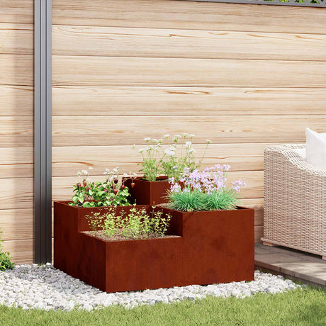 Vidaxl plantenbak roestig 100 x 100 x 48 cm weervast staal
