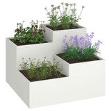 Vidaxl tuin bloempot wit 80 x 80 x 60 cm staal