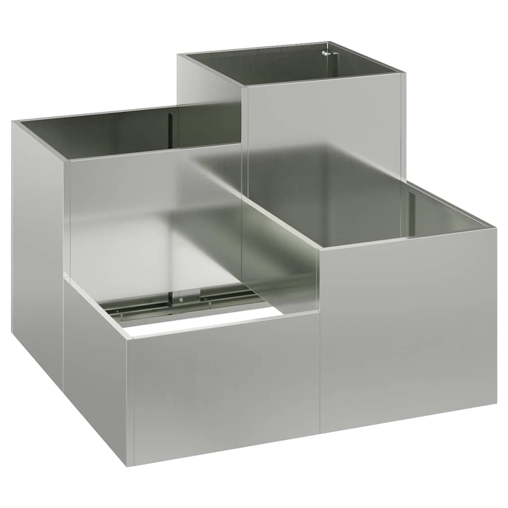 Vidaxl tuin bloempot zilver 80 x 80 x 60 cm gegalvaniseerd staal