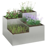 Vidaxl tuin bloempot zilver 80 x 80 x 60 cm gegalvaniseerd staal