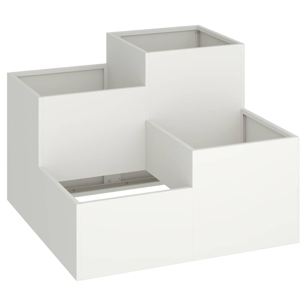 Vidaxl tuin bloempot wit 100 x 100 x 60 cm staal