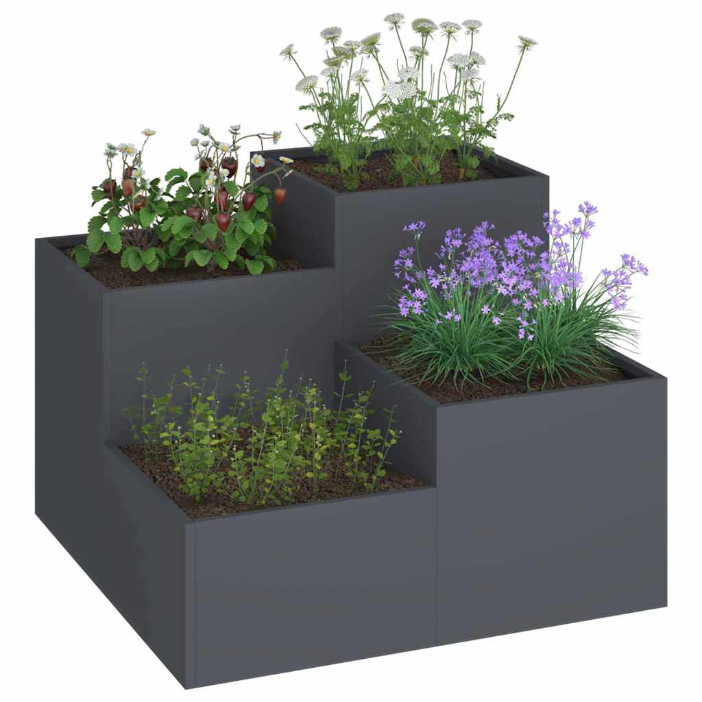 Vidaxl plantenbak antraciet 100 x 100 x 60 cm staal
