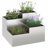 Vidaxl tuin bloempot zilver 100 x 100 x 60 cm roestvrij staal